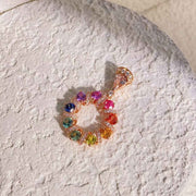 Natural Multi-colored Sapphire Necklace D1.48ct d0,17ct. 18K